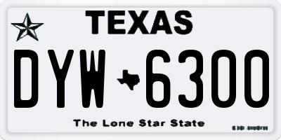 TX license plate DYW6300