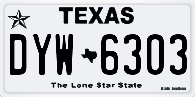TX license plate DYW6303