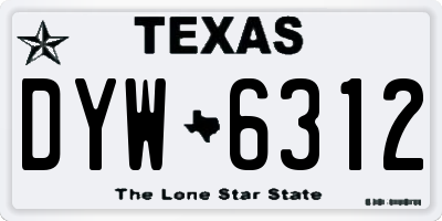 TX license plate DYW6312