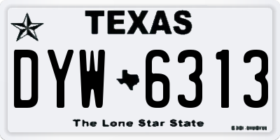 TX license plate DYW6313