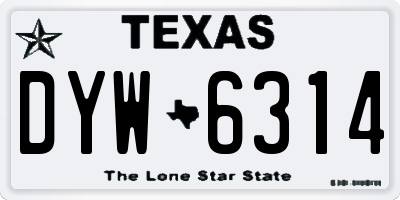 TX license plate DYW6314