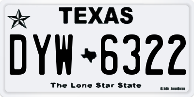 TX license plate DYW6322
