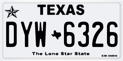 TX license plate DYW6326