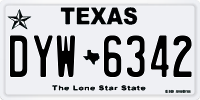 TX license plate DYW6342