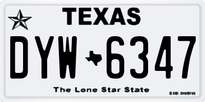 TX license plate DYW6347