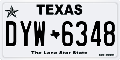 TX license plate DYW6348