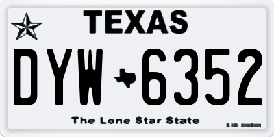 TX license plate DYW6352