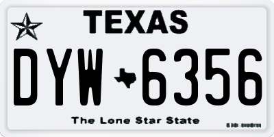 TX license plate DYW6356