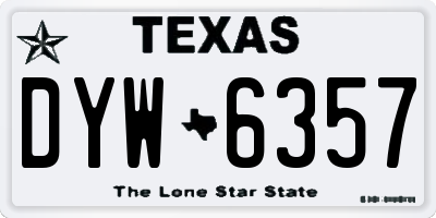 TX license plate DYW6357