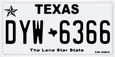 TX license plate DYW6366