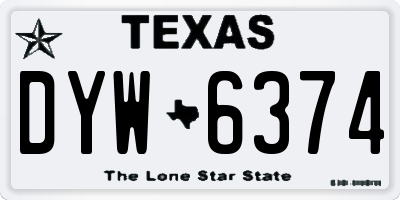TX license plate DYW6374
