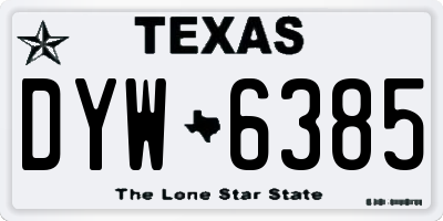 TX license plate DYW6385