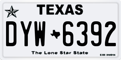 TX license plate DYW6392