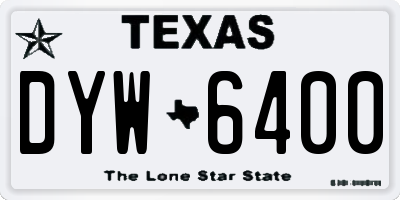 TX license plate DYW6400