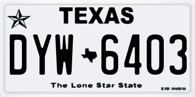 TX license plate DYW6403