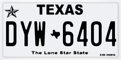 TX license plate DYW6404