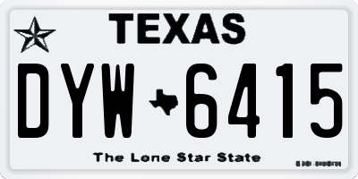 TX license plate DYW6415