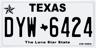 TX license plate DYW6424