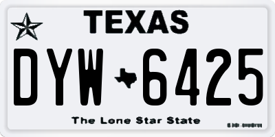 TX license plate DYW6425