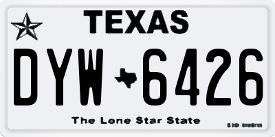 TX license plate DYW6426