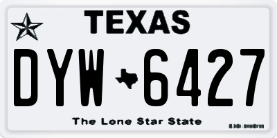 TX license plate DYW6427