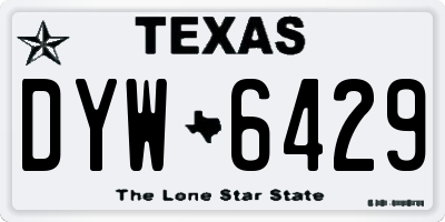 TX license plate DYW6429