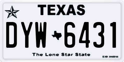 TX license plate DYW6431