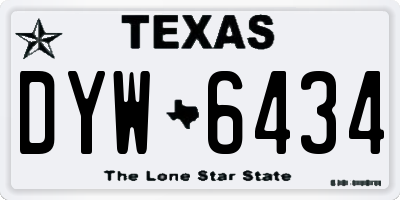 TX license plate DYW6434
