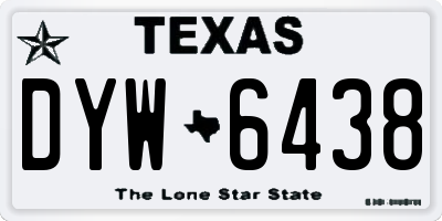 TX license plate DYW6438