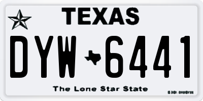 TX license plate DYW6441