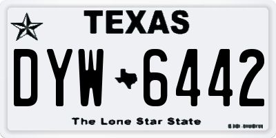 TX license plate DYW6442