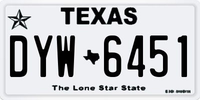 TX license plate DYW6451