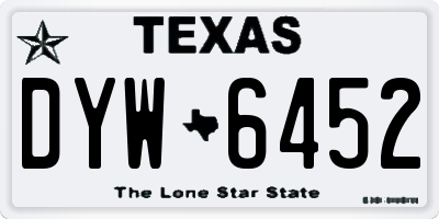 TX license plate DYW6452