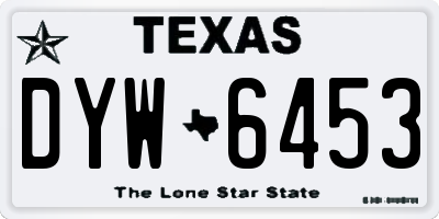 TX license plate DYW6453