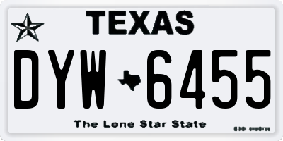TX license plate DYW6455