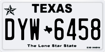 TX license plate DYW6458