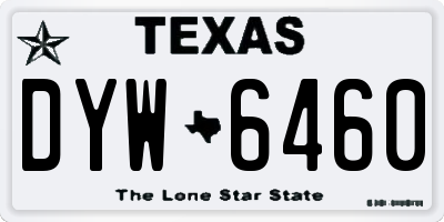 TX license plate DYW6460
