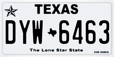 TX license plate DYW6463