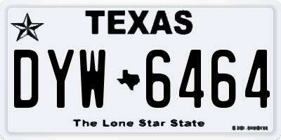 TX license plate DYW6464