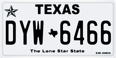 TX license plate DYW6466
