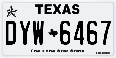 TX license plate DYW6467