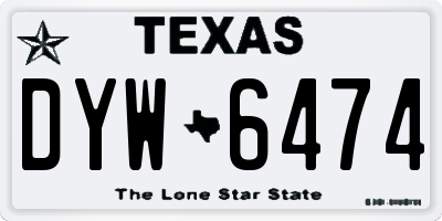 TX license plate DYW6474