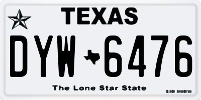 TX license plate DYW6476