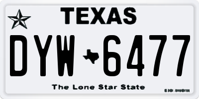 TX license plate DYW6477
