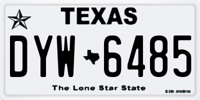 TX license plate DYW6485