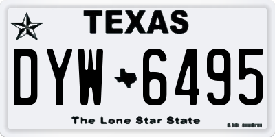 TX license plate DYW6495