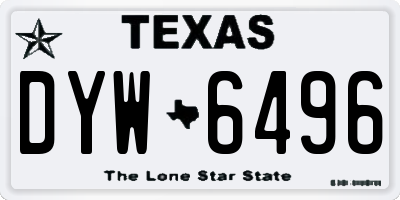 TX license plate DYW6496