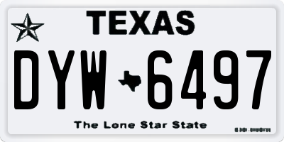 TX license plate DYW6497