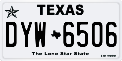 TX license plate DYW6506