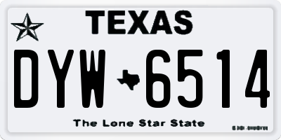 TX license plate DYW6514